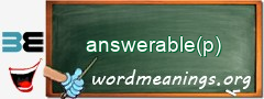 WordMeaning blackboard for answerable(p)